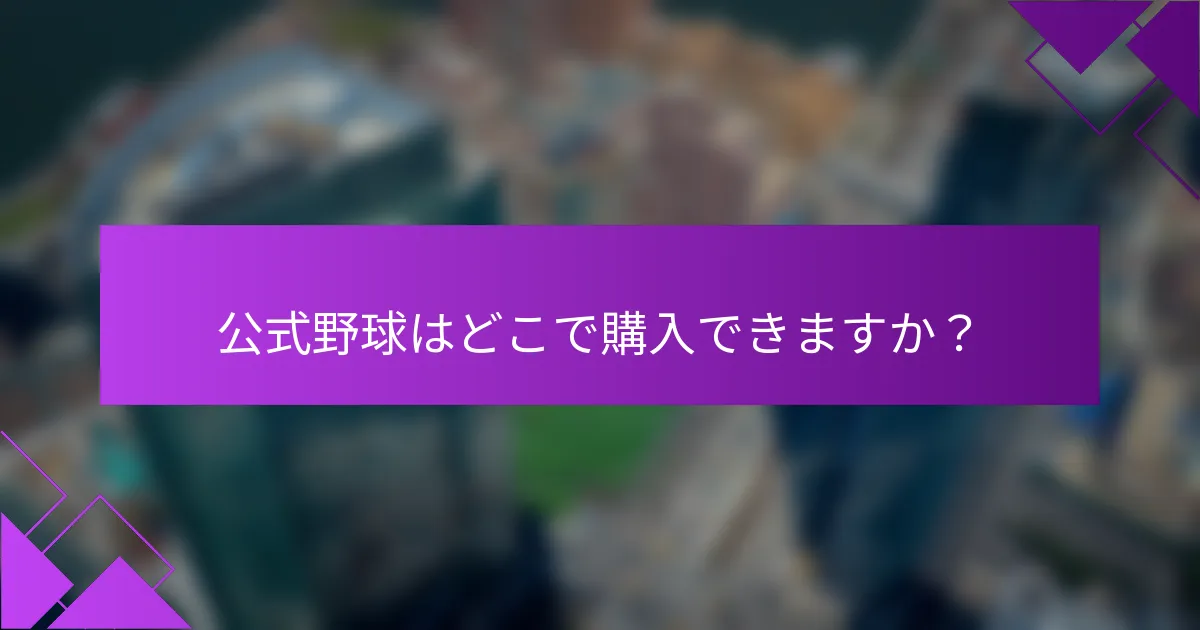公式野球はどこで購入できますか？