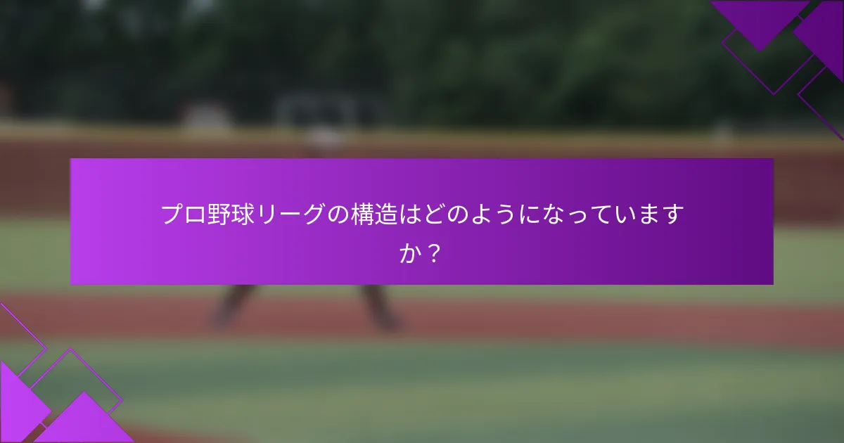 プロ野球リーグの構造はどのようになっていますか？