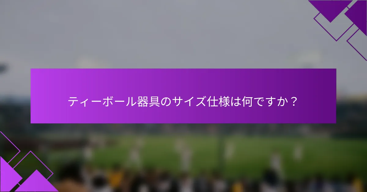 ティーボール器具のサイズ仕様は何ですか？