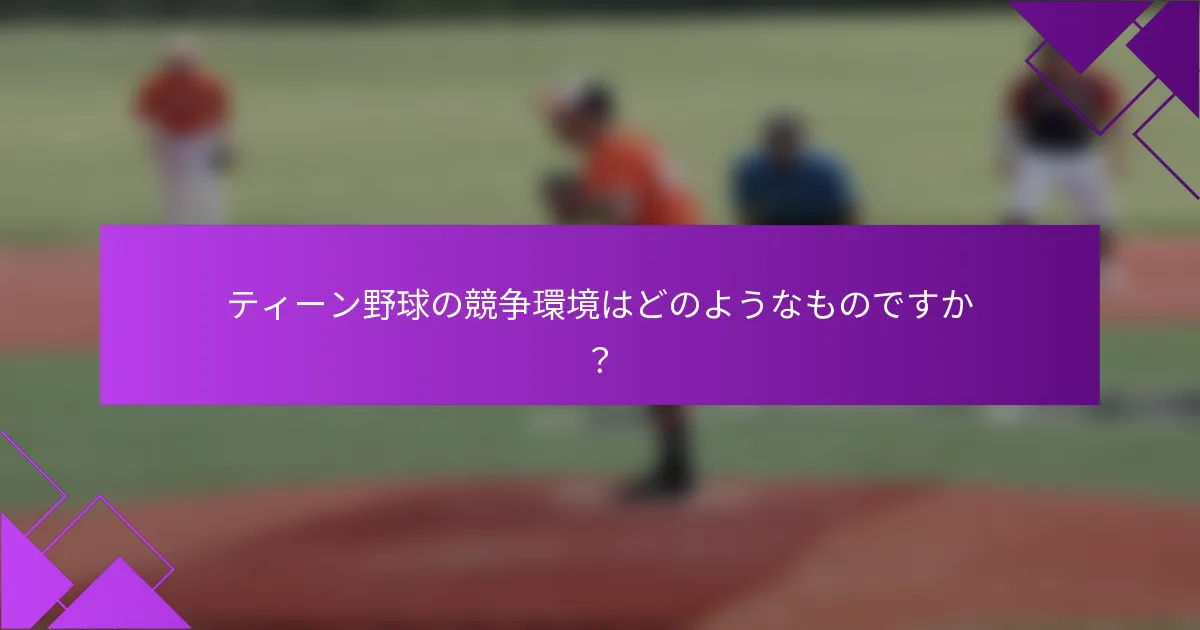 ティーン野球の競争環境はどのようなものですか？