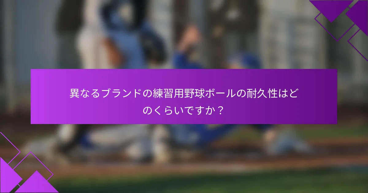異なるブランドの練習用野球ボールの耐久性はどのくらいですか?