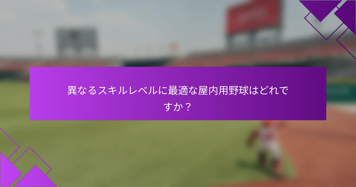 異なるスキルレベルに最適な屋内用野球はどれですか?